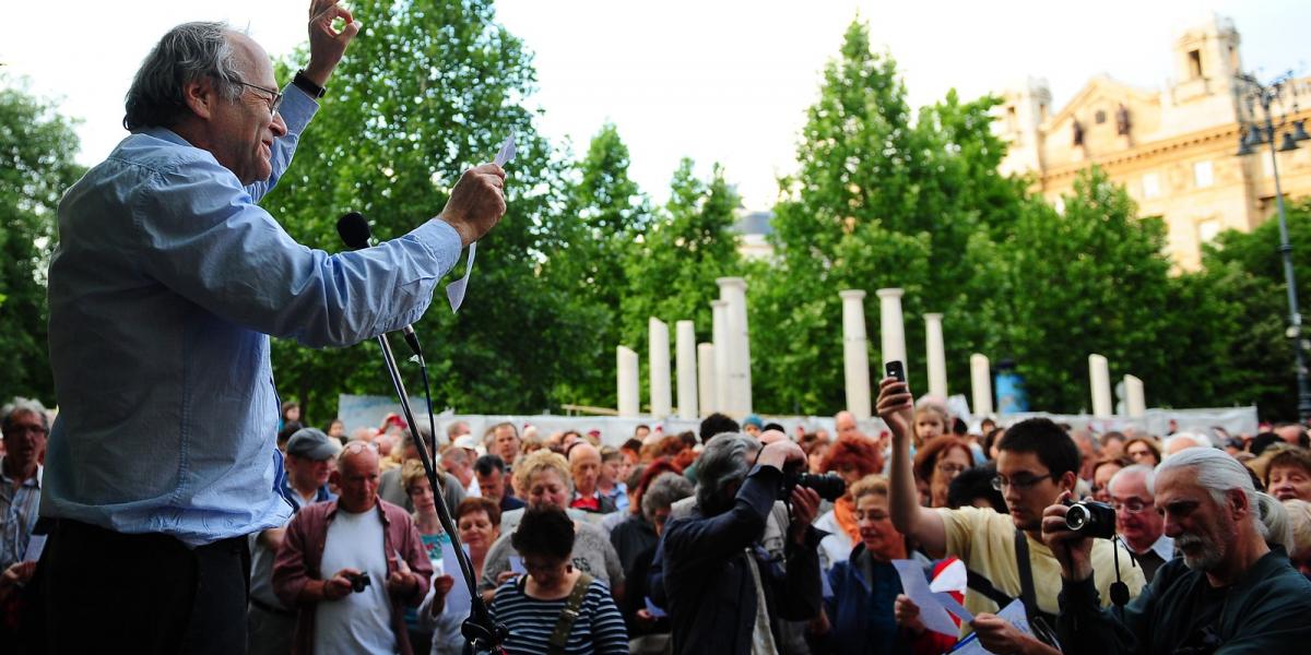 Fischer Ádám ígérte, évente vezényel majd a téren. Fotó: Vajda József/Népszava