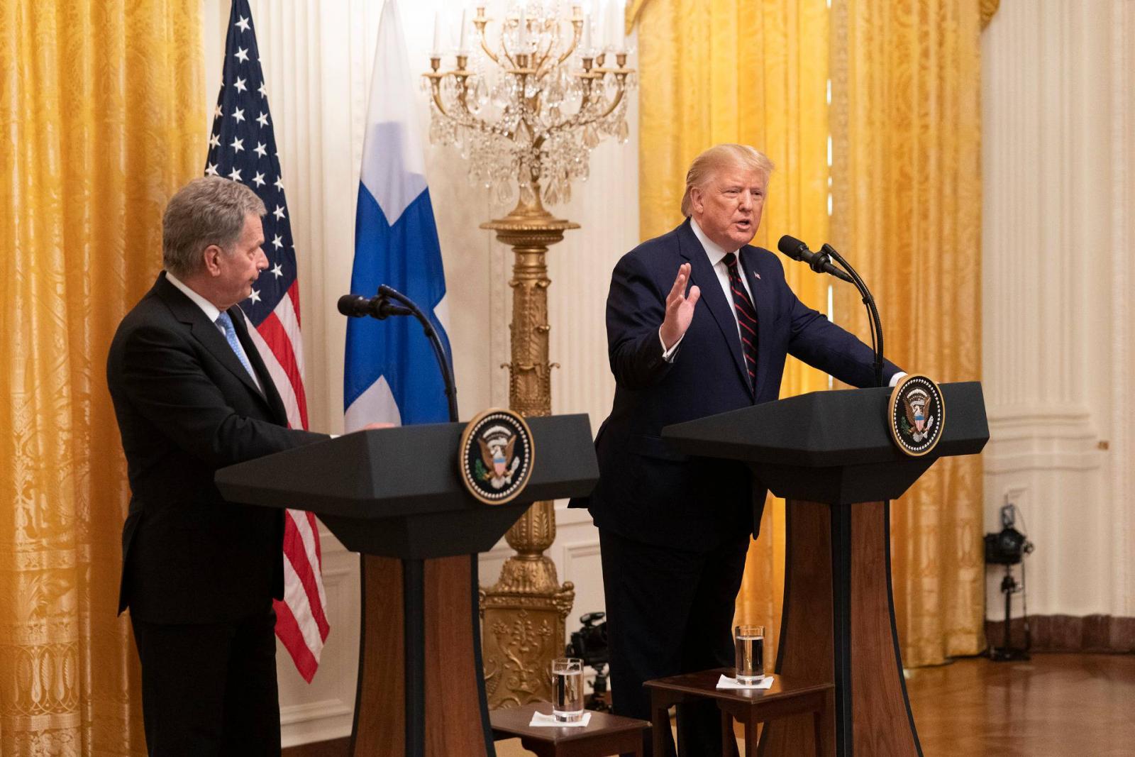 Sauli Niinisto és Trump sajtótájékoztatója