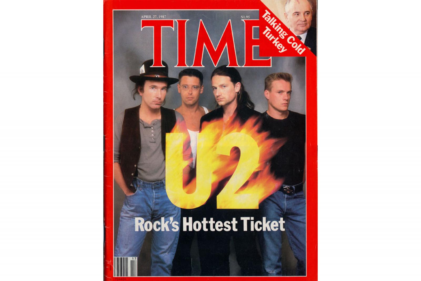 A U2 zenekar a Time magazin 1987. áprilisi számának címlapján