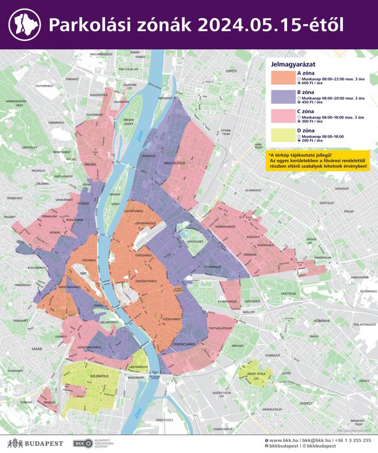 Parkolási zónák Budapesten