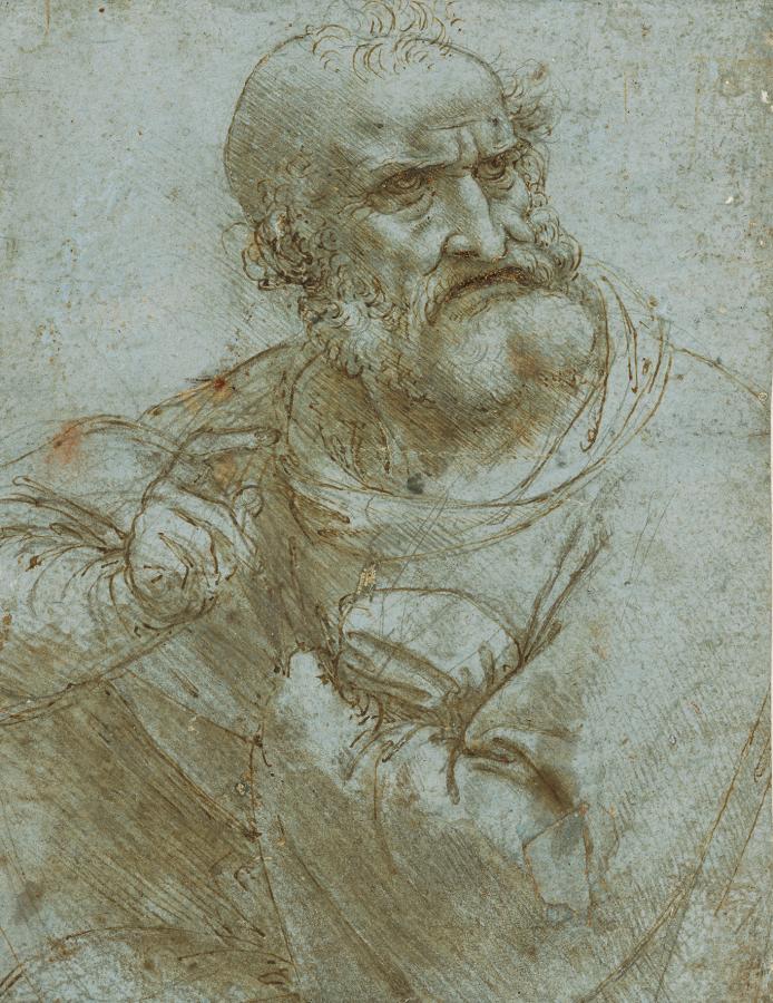 Leonardo da Vinci: Egy apostol félfigurája (kb. 1494–1496)