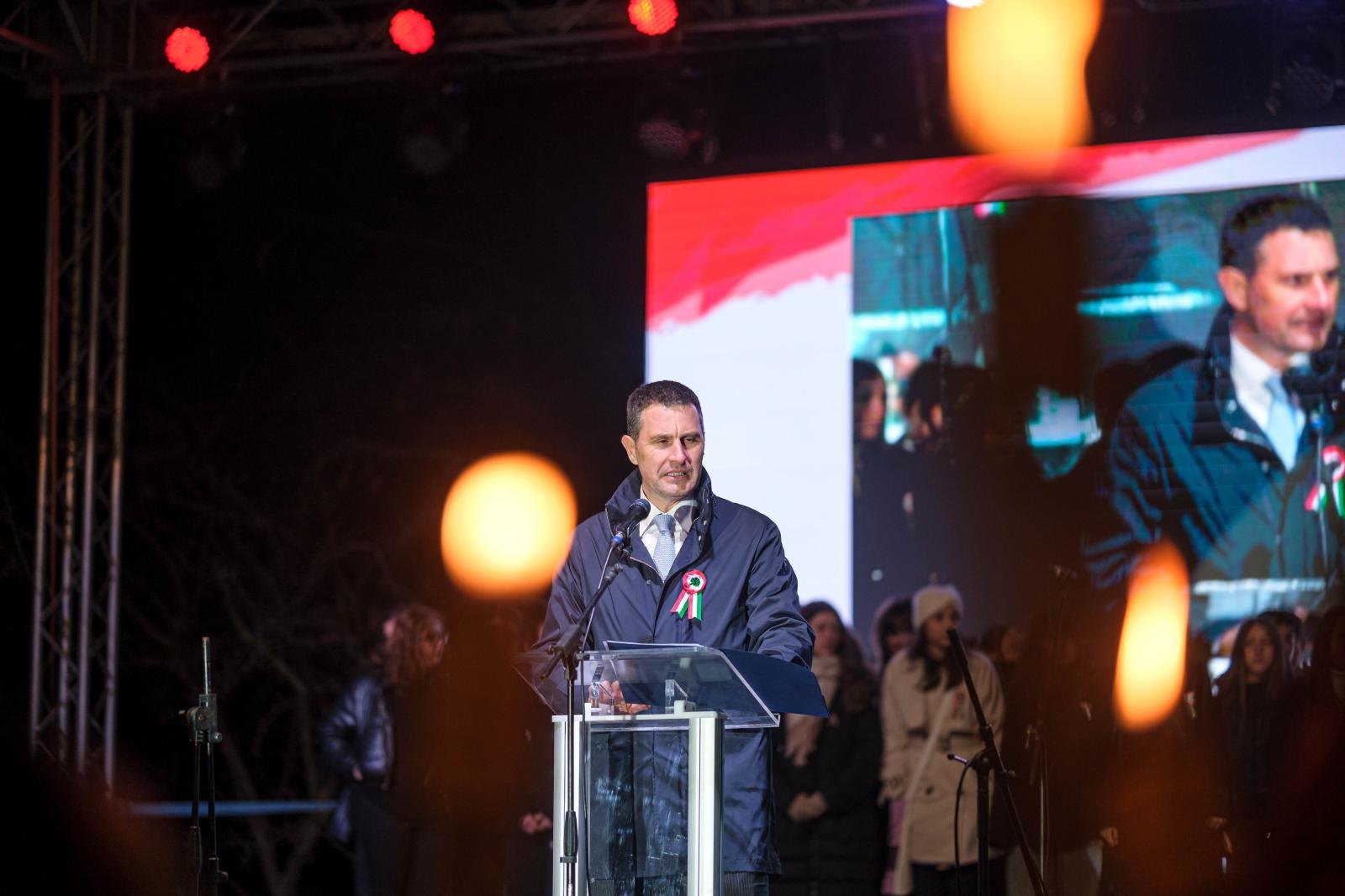 Tánczos Barna a gyergyószentmiklósi március 15-i megemlékezésen 