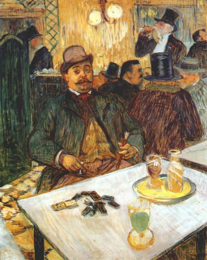 Edgar Degas Az abszint című képe a XIX. századi francia festészet egyik legkülönösebb és legnyugtalanítóbb alkotása. A kép központi motívuma a zöldes színű alkoholos ital