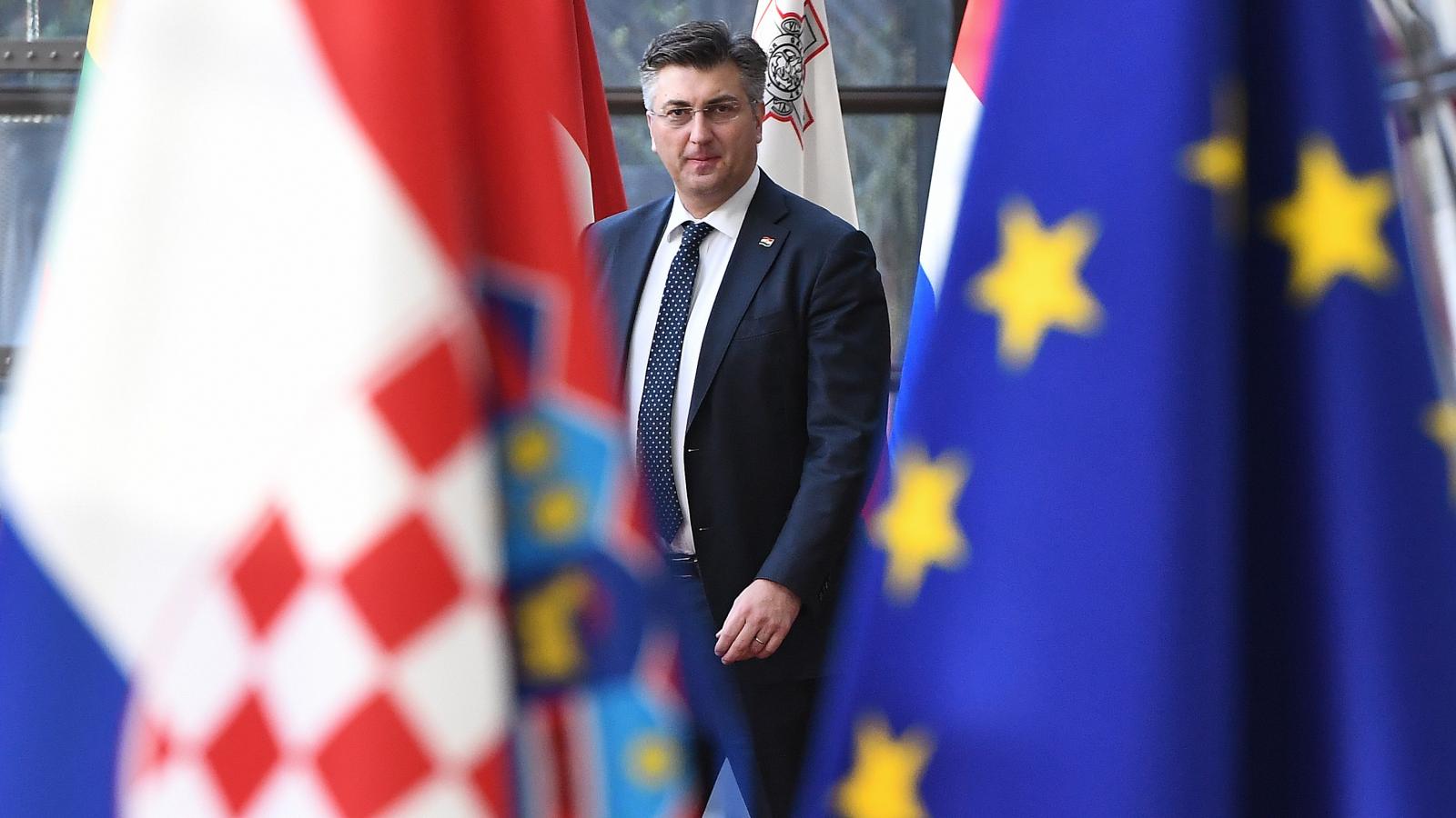 Andrej Plenkovic horvát miniszterelnök Brüsszelben