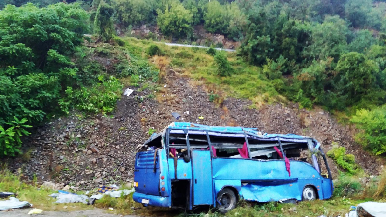 A bolgár zarándokbusz roncsai