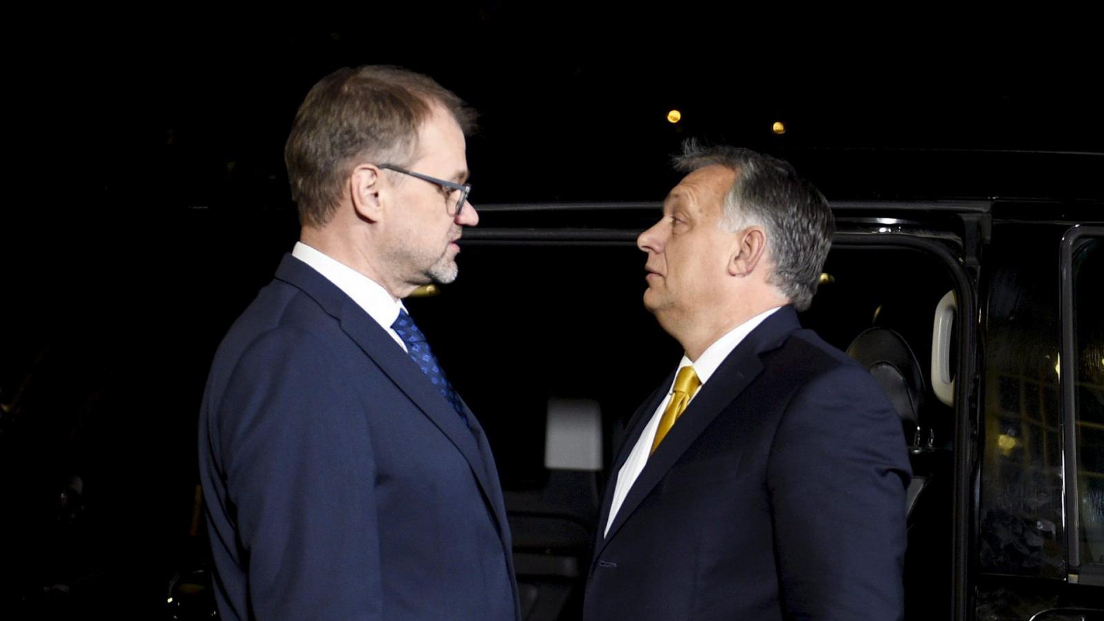 Juha Sipilae, a házigazda finn miniszterelnök és Orbán Viktor