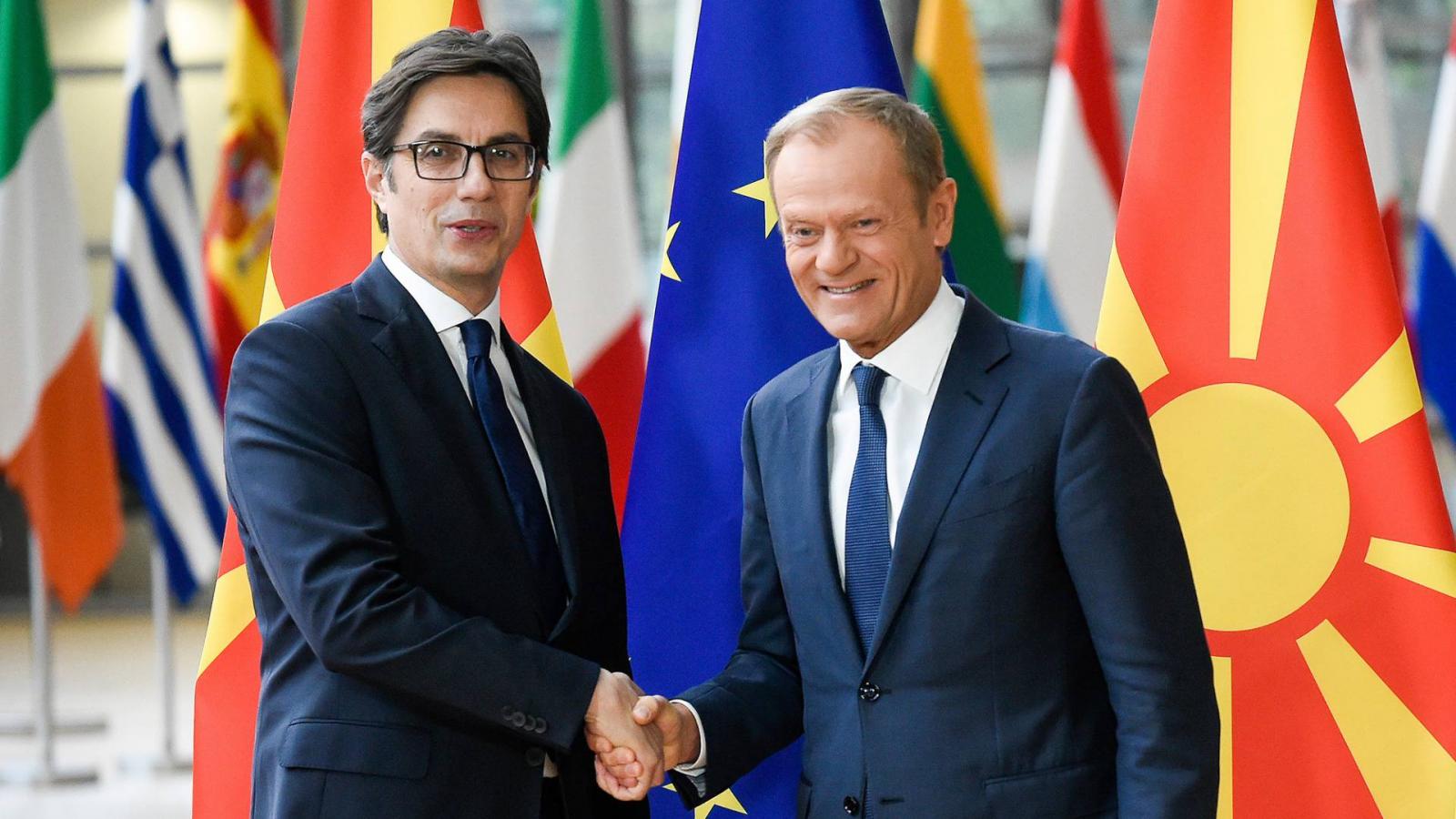 Donald Tusk és Stevo Pendarovski