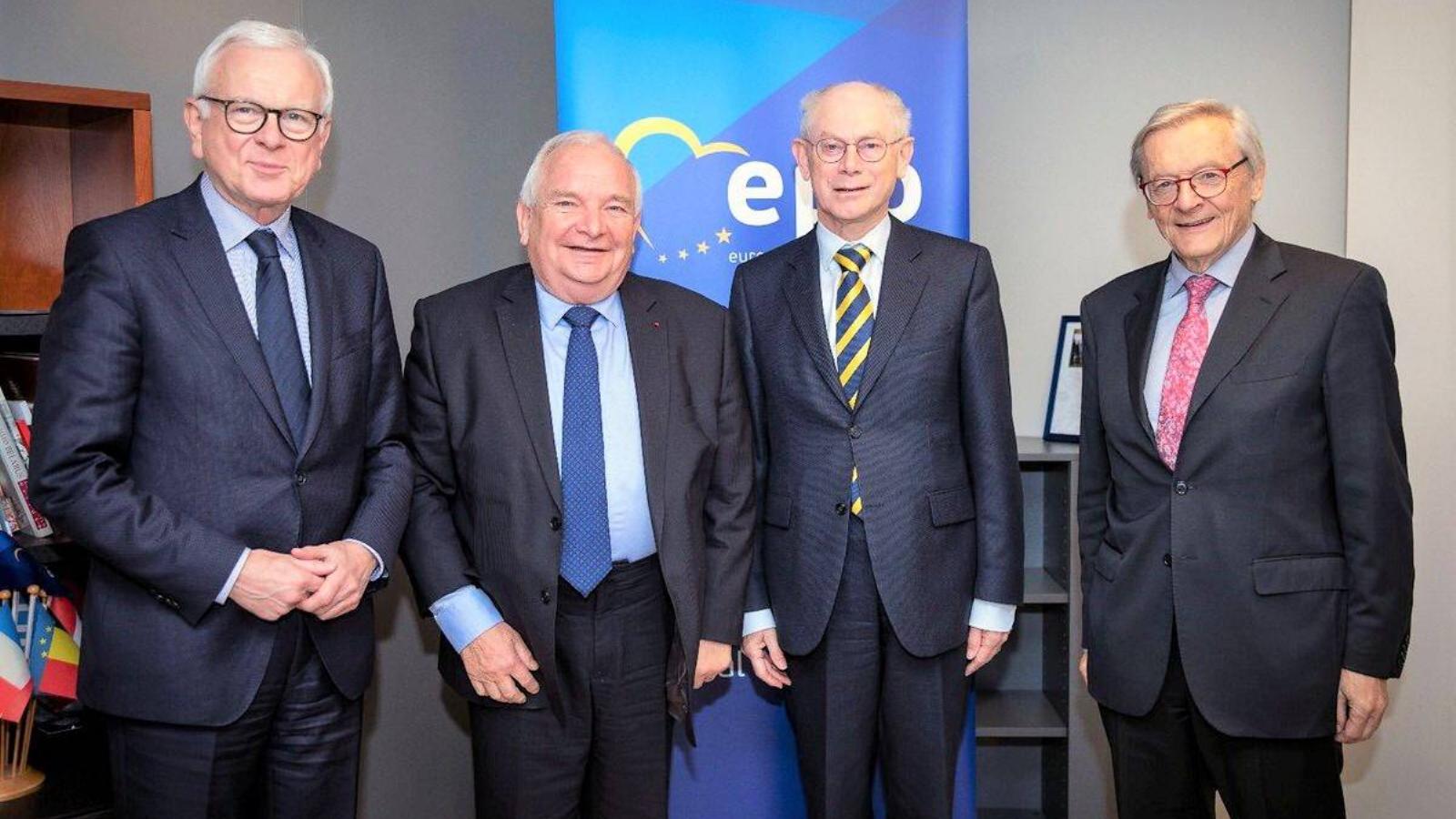 Hans-Gert Pöttering, Joseph Daul EPP-elnök, Herman van Rompuy és Wolfgang Schüssel