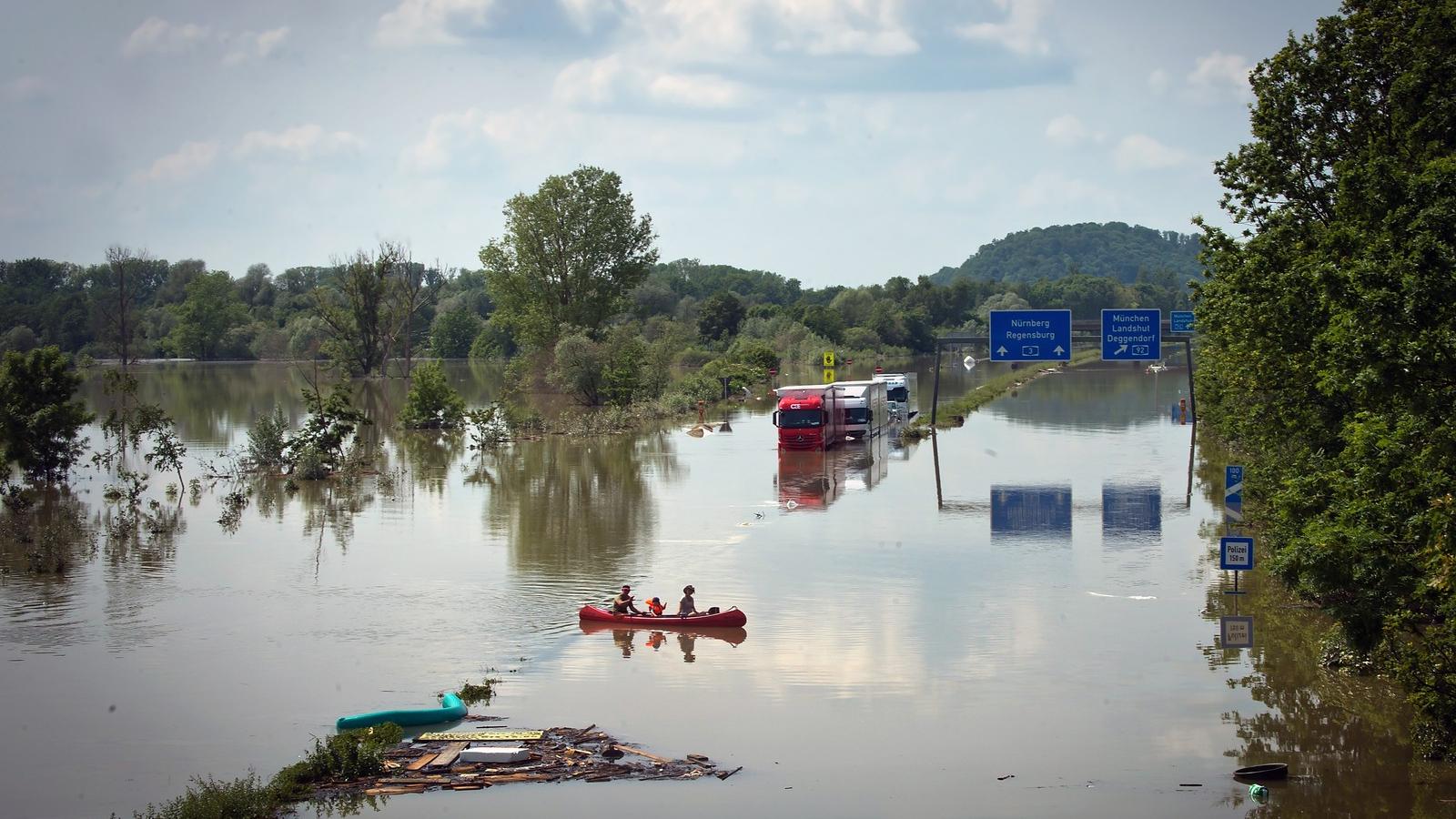 Németországban elöntötte az autópályát a Duna 2013 nyarán/Getty Images