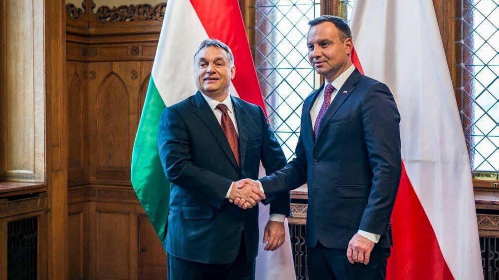 Orbán Viktor miniszterelnök Andrzej Duda lengyel államfő társaságában