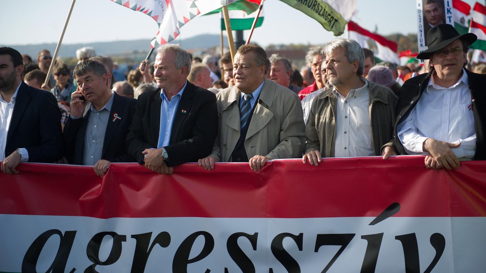 A békemenetnek nevezett demonstráción lengyelek is részt vettek Budapesten. FOTÓ: Bielik István.