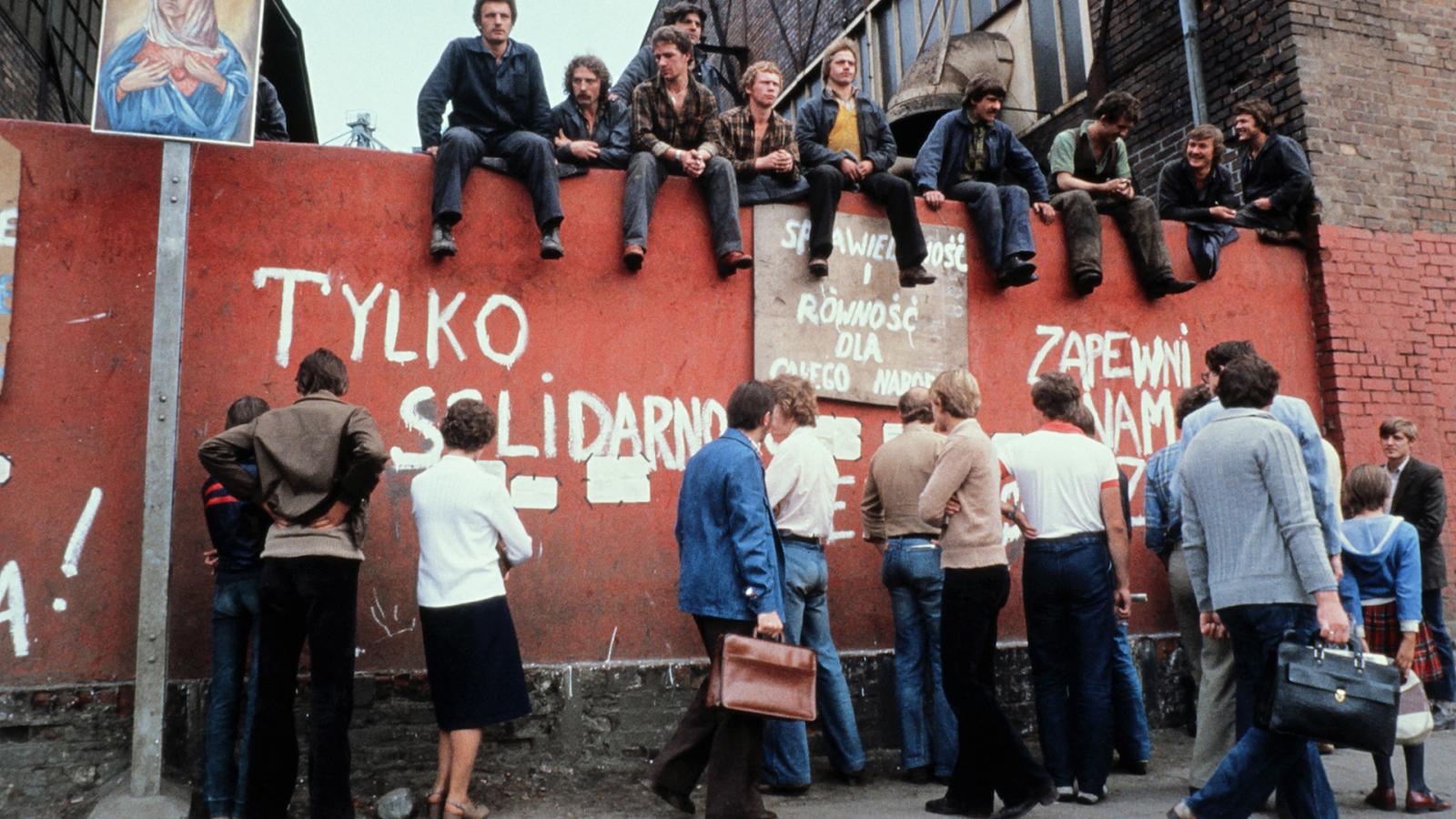 Sztrájkoló gdański munkások