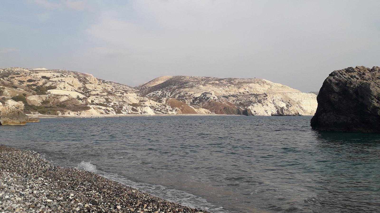 A hely Petra tou Romiou-nál, ahol a hagyomány szerint Aphrodité kiemelkedett a tengerből