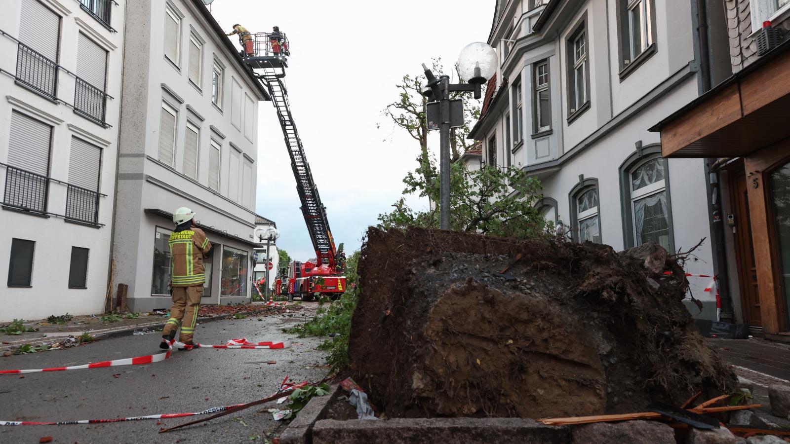 Utcakép Lippstadtban vihar után