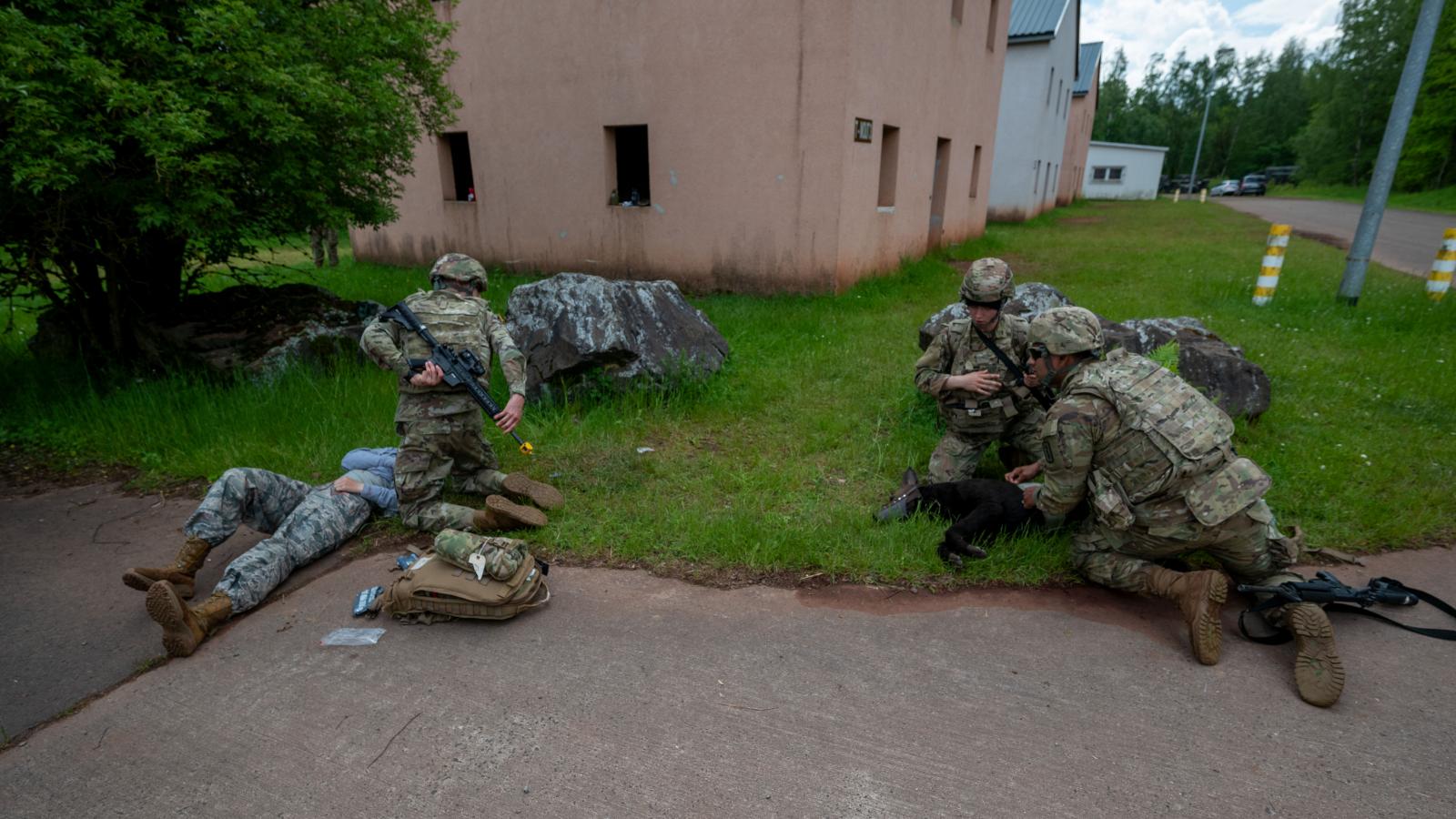 Az amerikai katonák hadgyakorlaton tartózkodnak Baumholderben