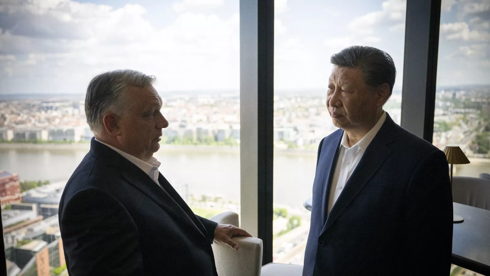 Hszi Csi-ping kínai elnök és Orbán Viktor találkozása Budapesten, 2024. május 10-én. 