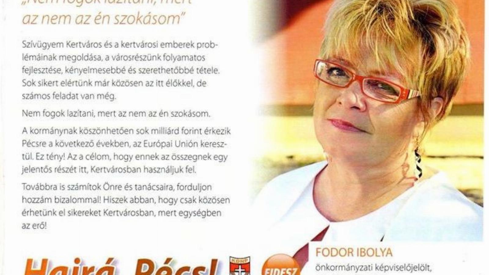 "Forduljon hozzám bizalommal" Fodor Ibolya választási plakátja Forrás: Facebook