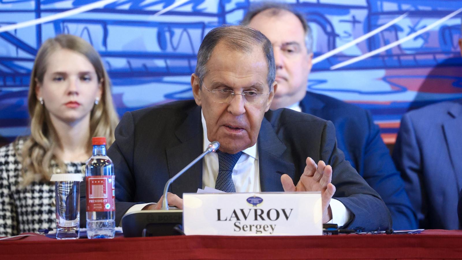 Szergej Lavrov 2024. szeptember 12-én egy moszkvai nagyköveti értekezleten