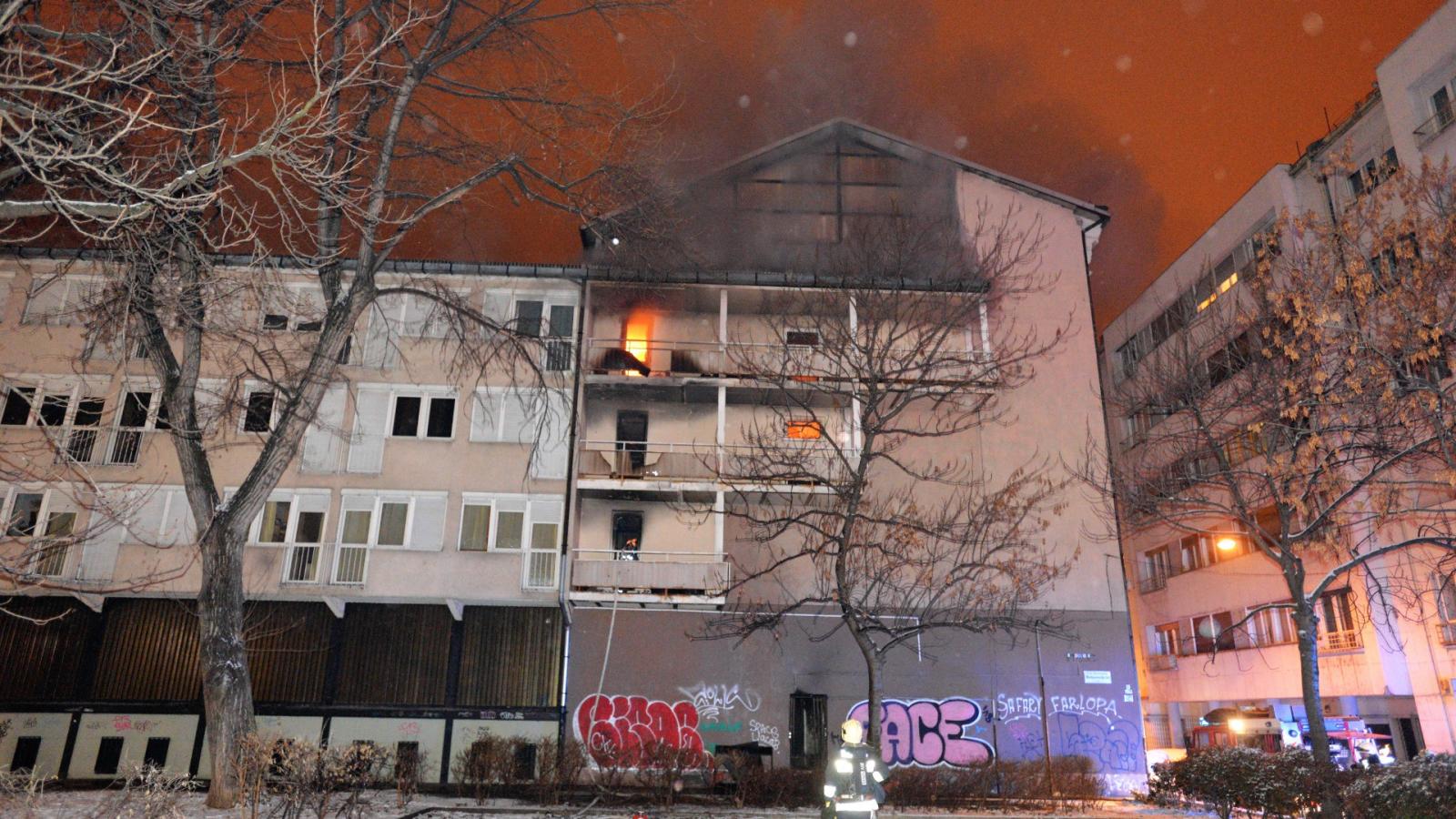 Két emelet lángolt a Ráday Kollégium egyik épületszárnyában 2019. január 23-án 