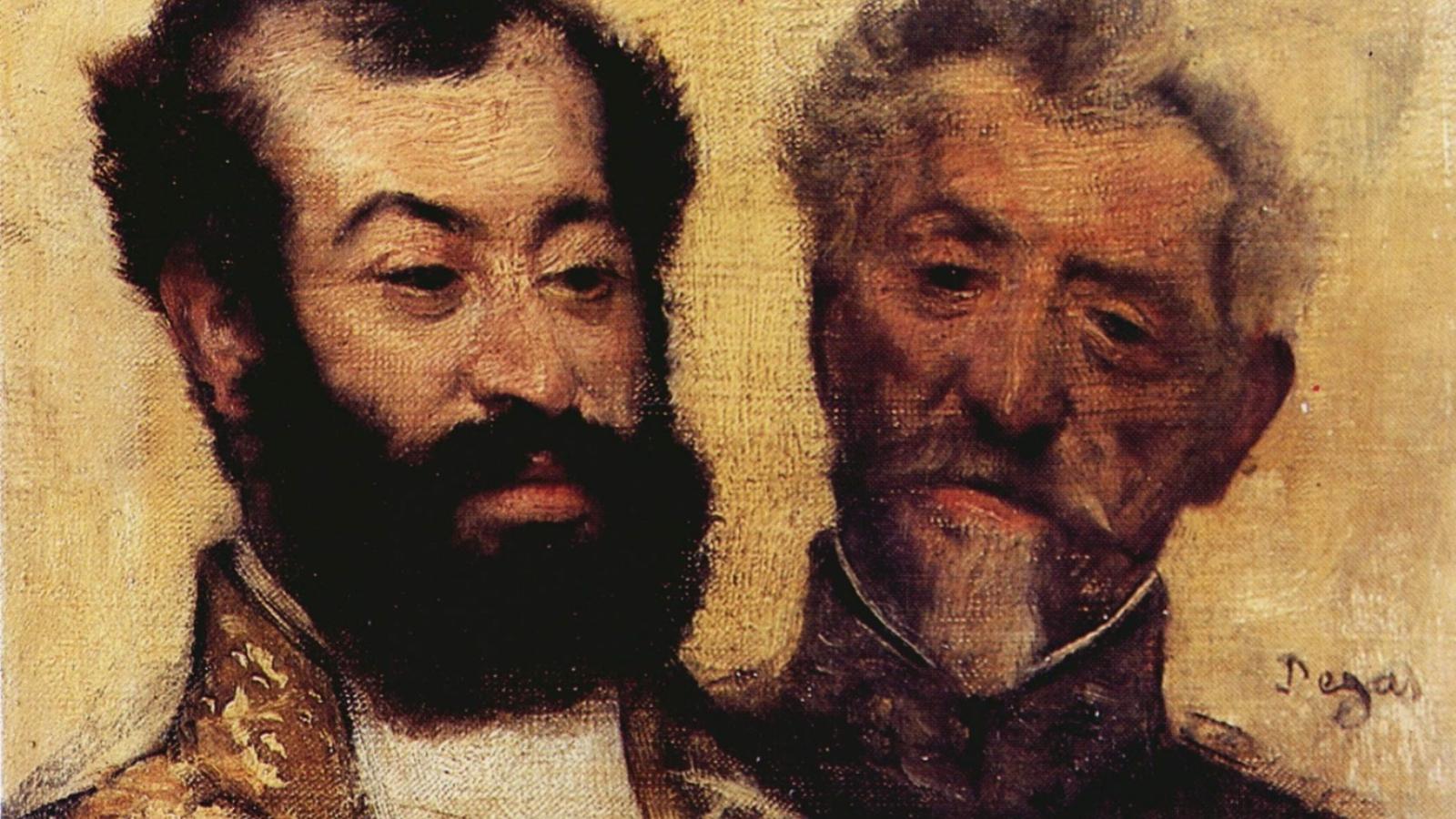 Edgar Degas 1871-es képe: Mellinet tábornok és Astruc főrabbi. A francia művész antiszemita előítélete festészetében is tetten érhető