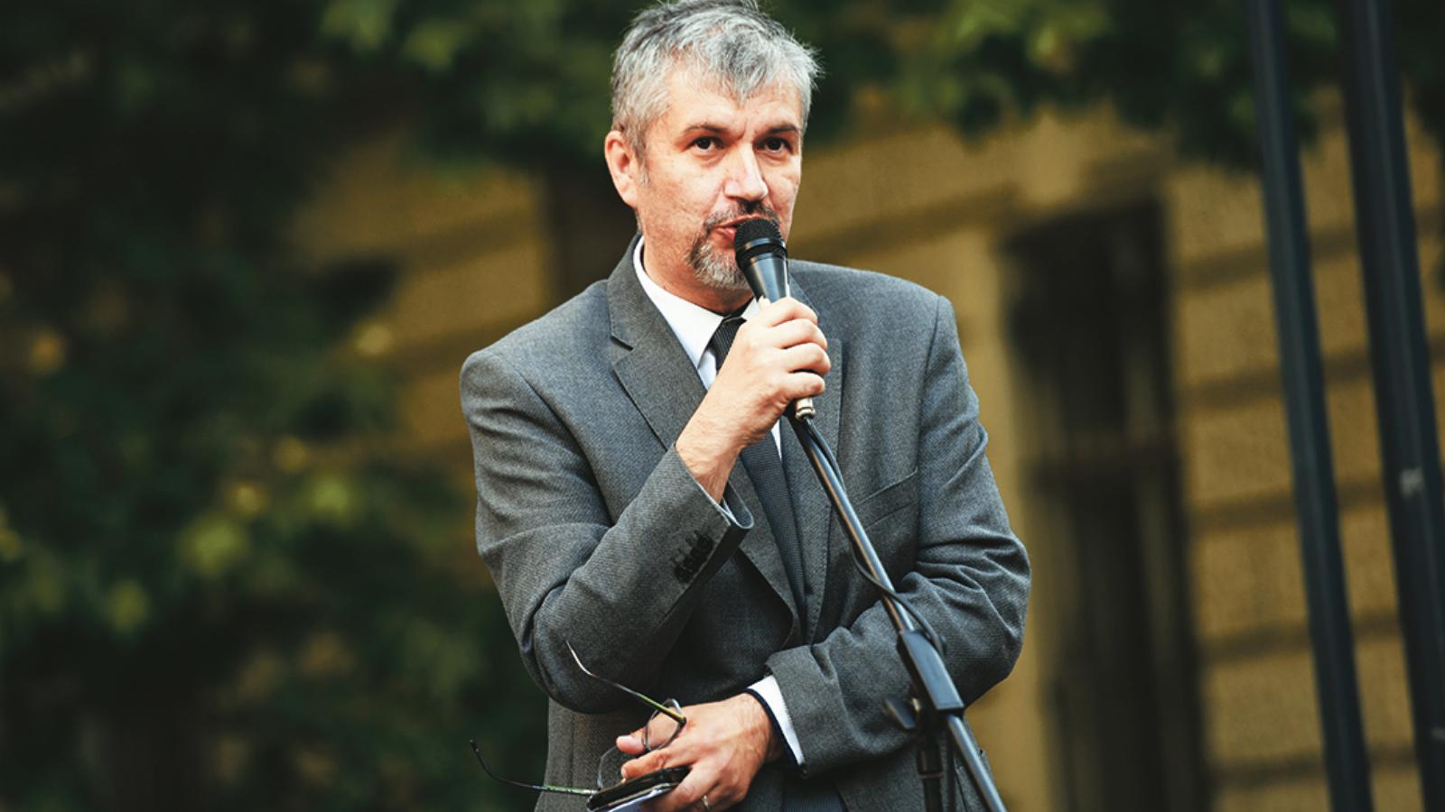 Hadházy Ákos egy korábbi tüntetésén