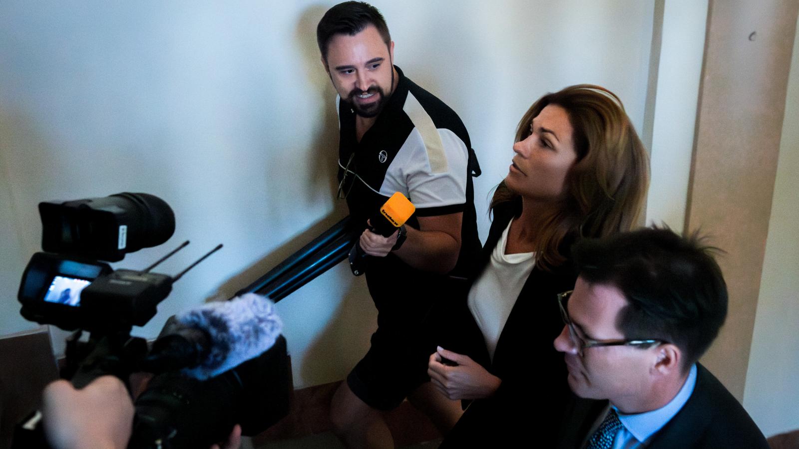 Varga Judit érkezik a Fővárosi törvényszékre 2025. július 3-án
