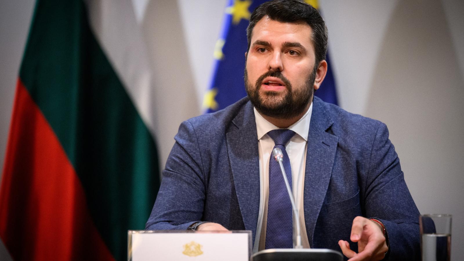 Georg Georgiev bolgár külügyminiszter 2025. október 13-án Szófiában. 
