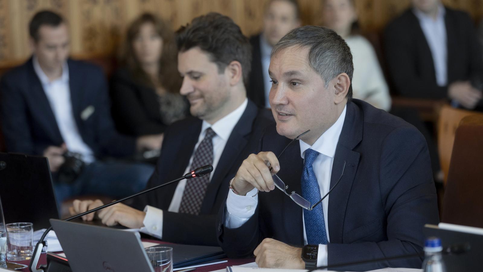 Nagy Márton a költségvetési bizottsági meghallgatásán az Országházban december 1-jén