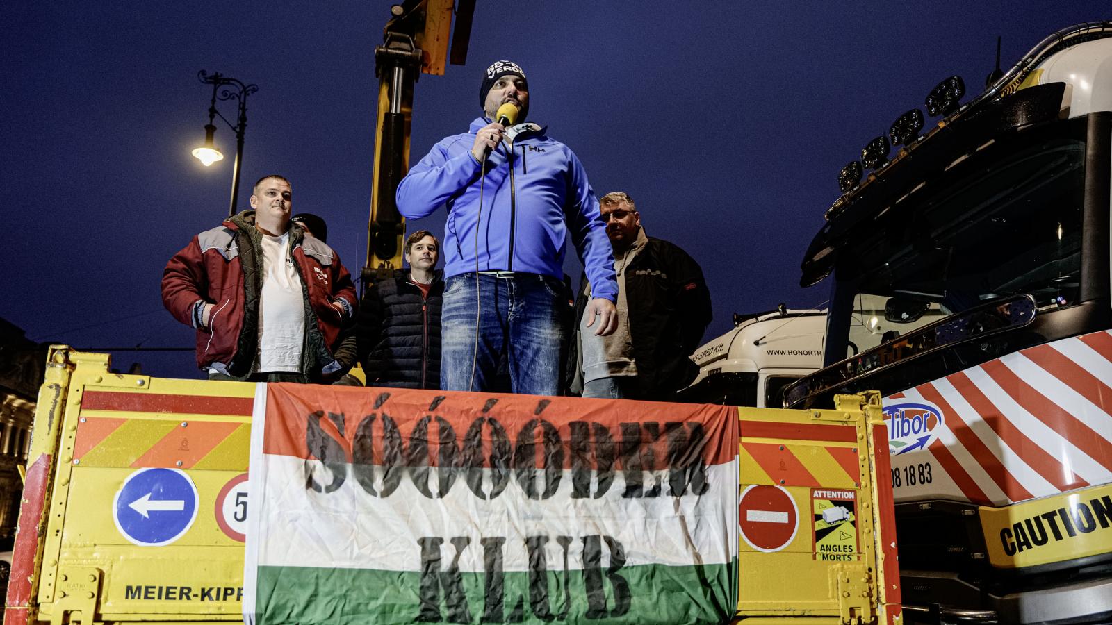 Orosz Tibor a tüntetésen 