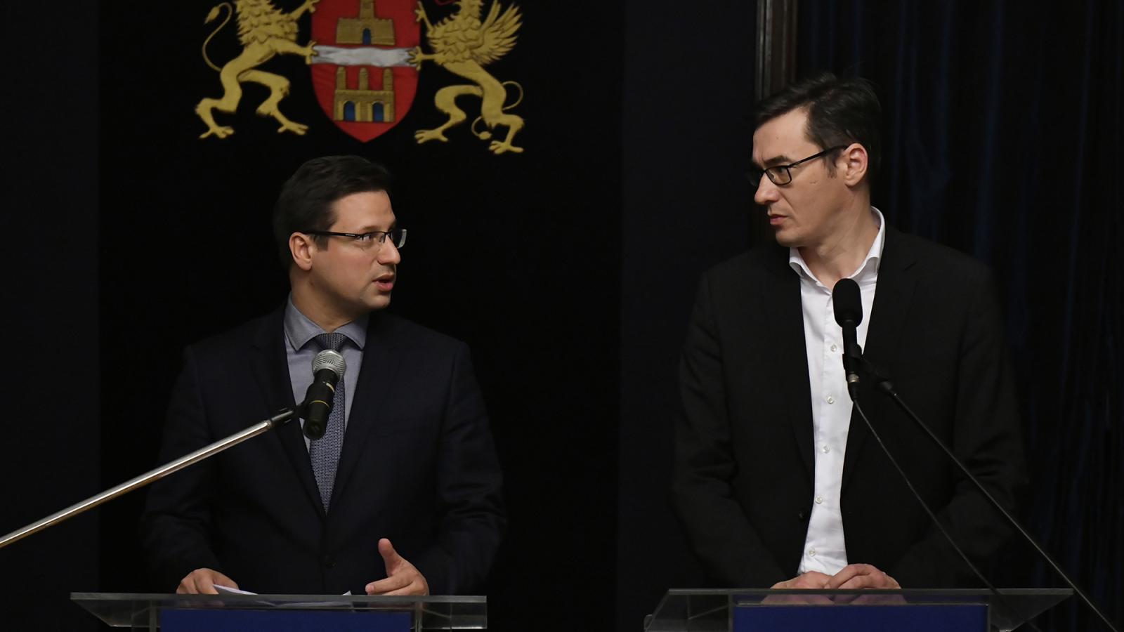 Gulyás Gergely és Karácsony Gergely 2019. december 12-én