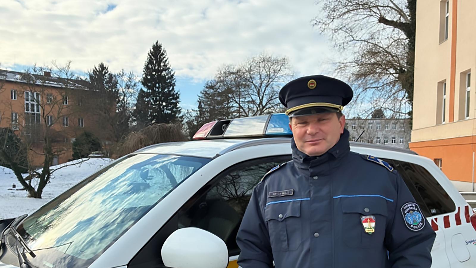 Horváth Balázs rendőr zászlós, a Szombathelyi Rendőrkapitányság Közrendvédelmi Osztályának referense