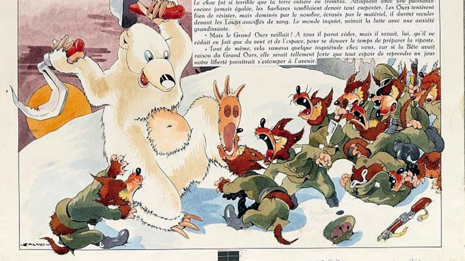 Részlet Edmond-François Calvo A fenevad halott! (La Bête est Morte!) című képregényéből 