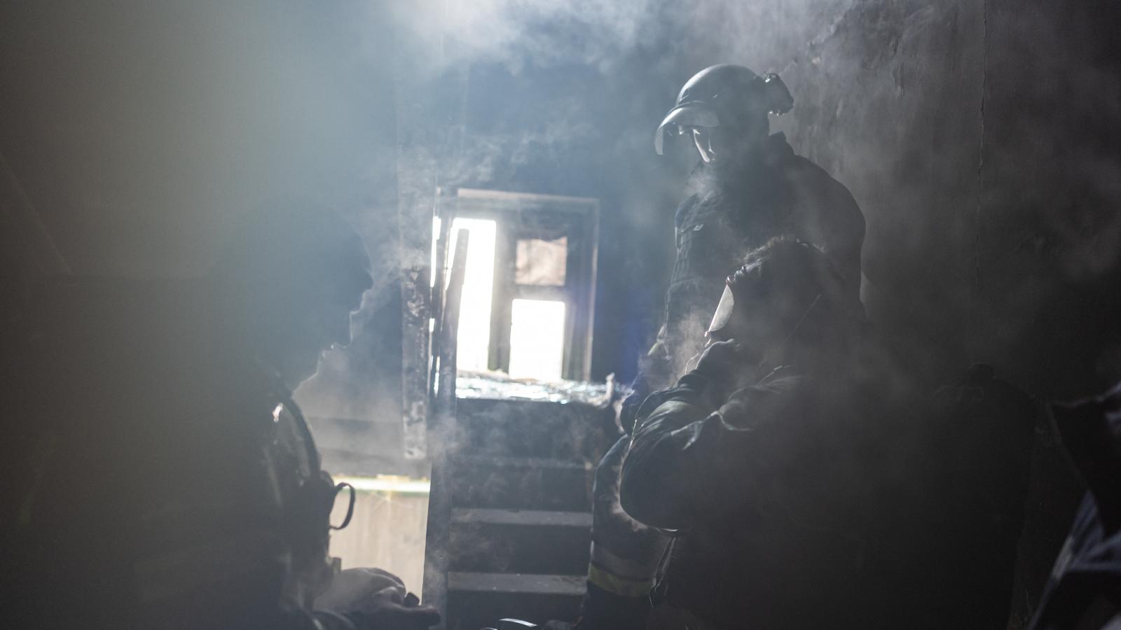 Egy kiégett ukrajnai lakóház – korábbi felvétel