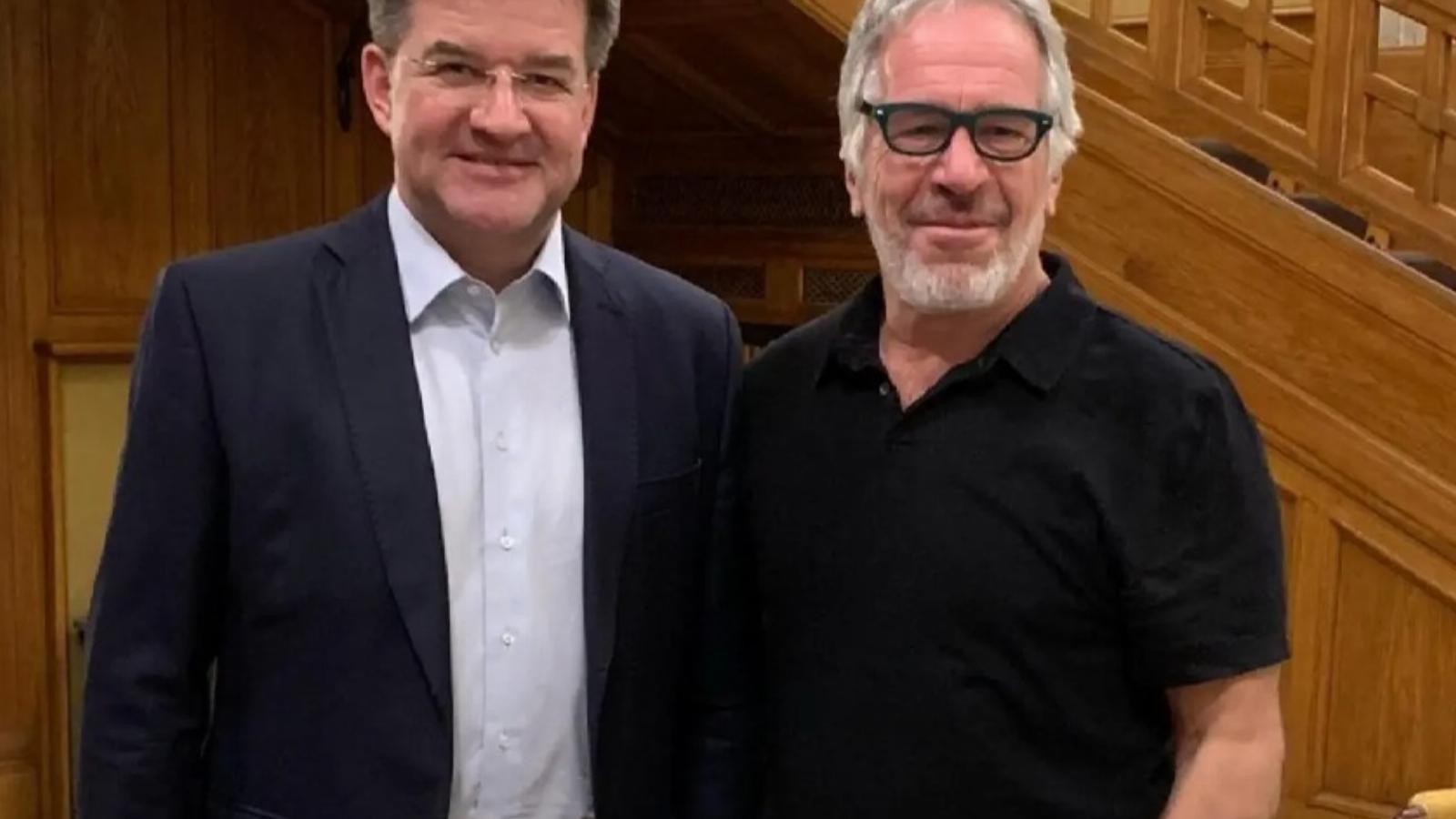 Miroslav Lajcák és Jeffrey Epstein