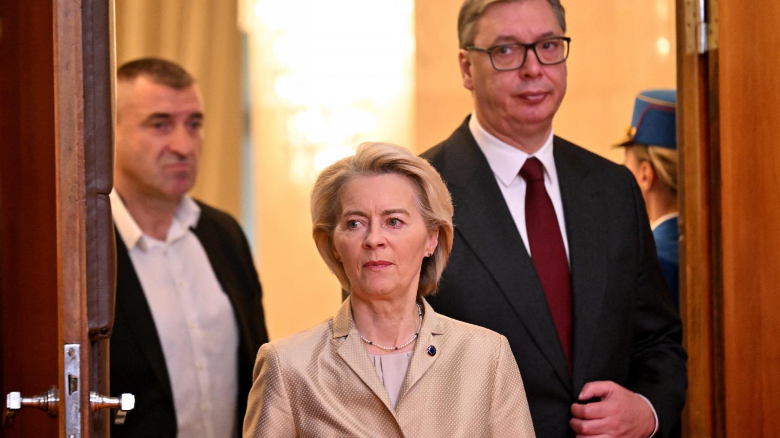 Ursula von der Leyen és Aleksandar Vucic 2026. október 15-én Belgrádban