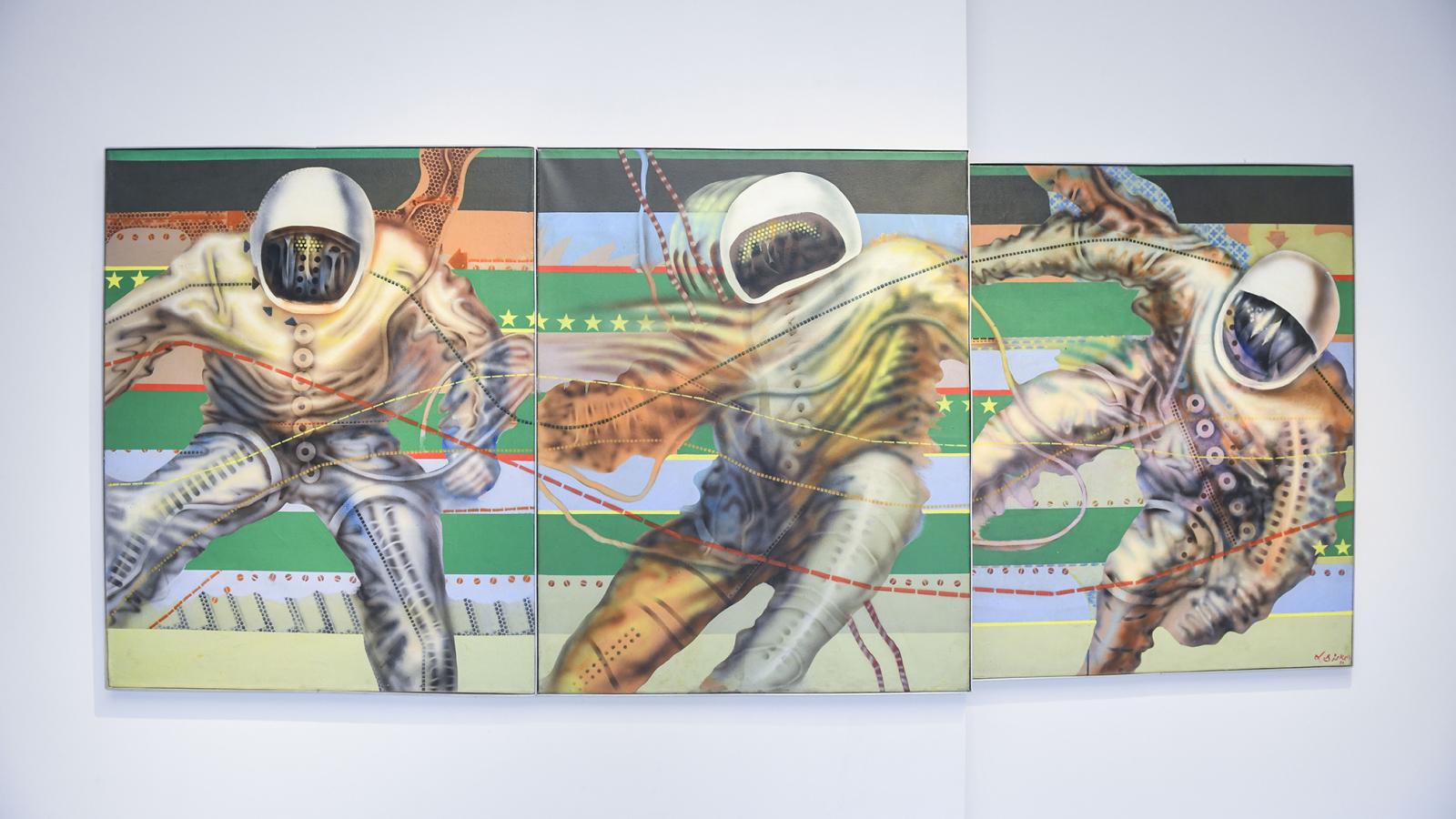 Asztronauták (1969–1970). A kép párdarabja a Magyar Nemzeti Galéria gyűjteményébe került