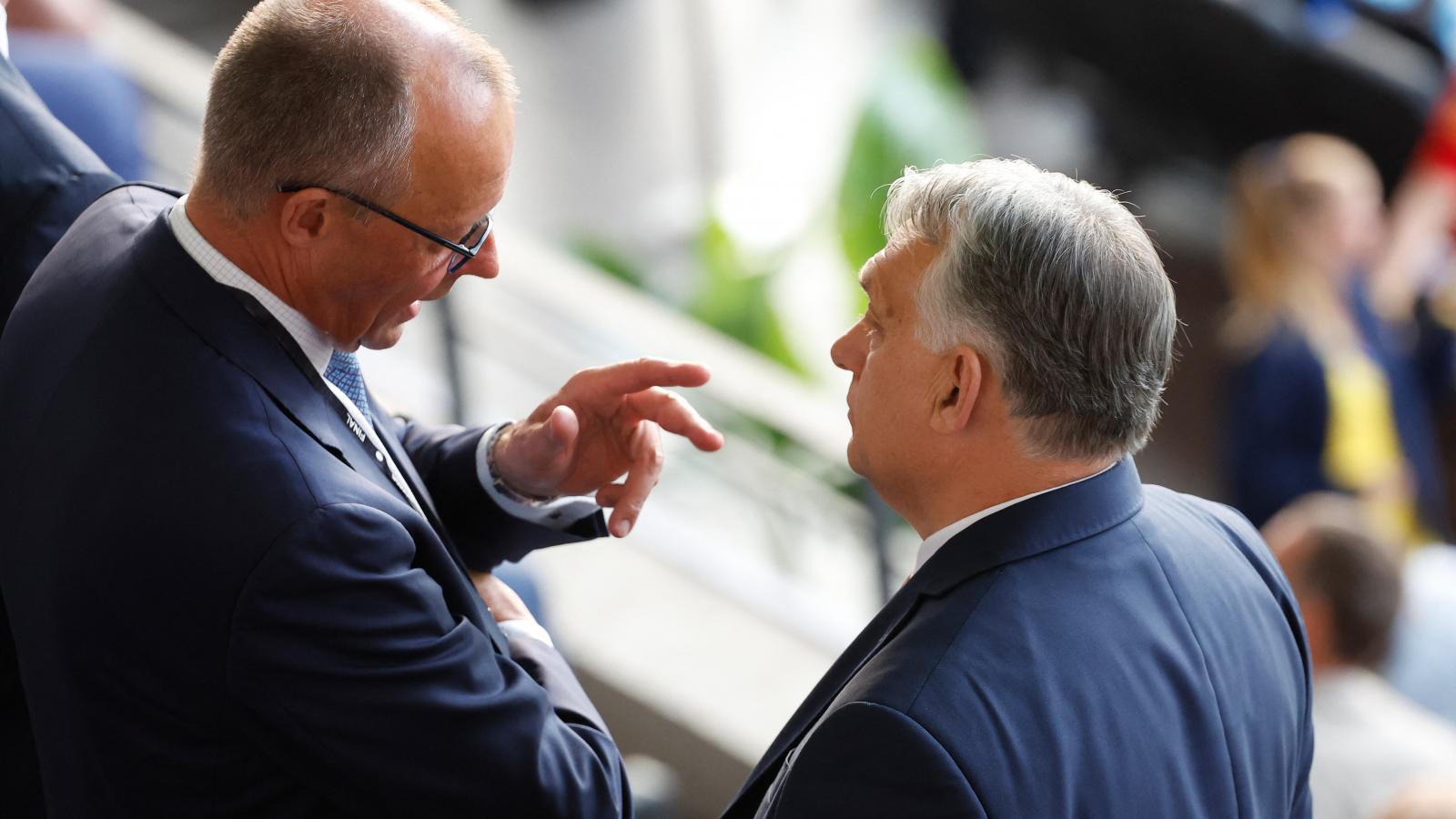 Friedrich Merz és Orbán Viktor 2024. július 14-én.