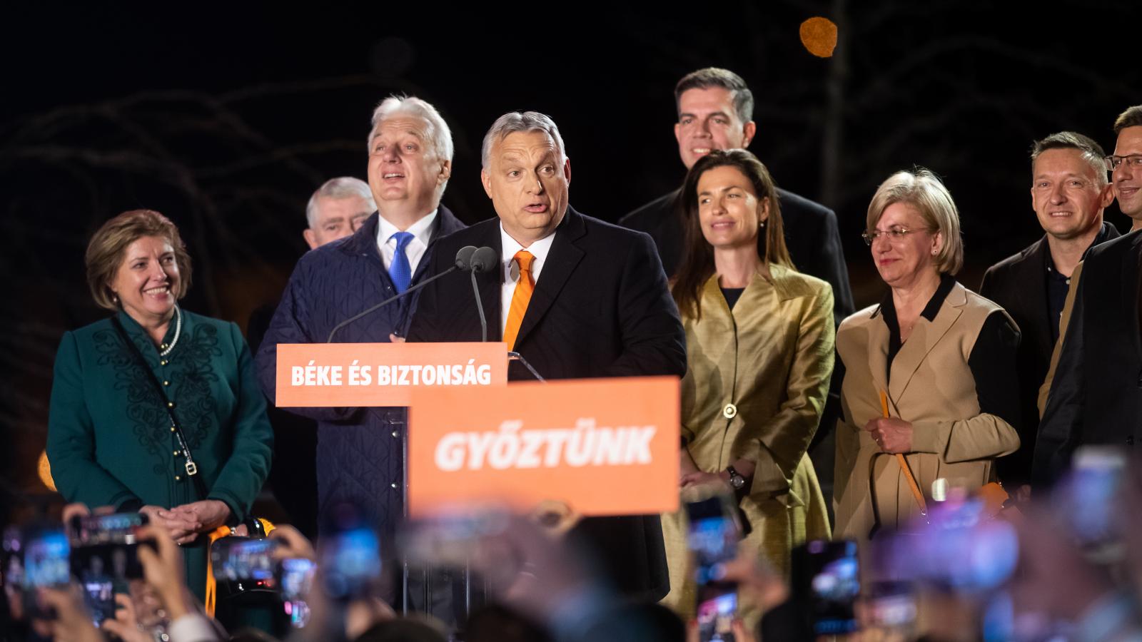  A Fidesz eredményvárója a választások után 2022. április 3-án.