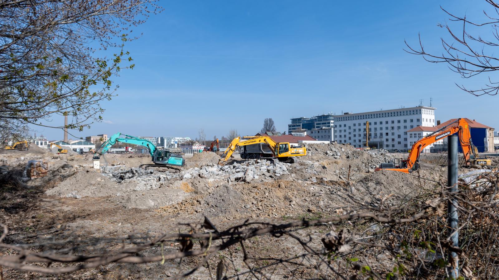 A Láng Negyed területe. Már megkezdődött az építkezés