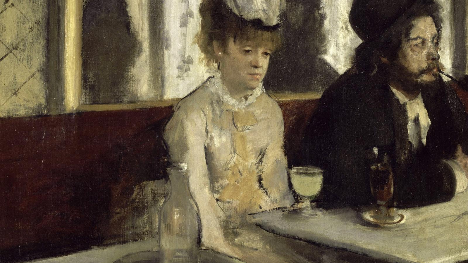 Edgar Degas: Kávéházban (Az abszint) 1875-1876,  Musée d`Orsay, Párizs