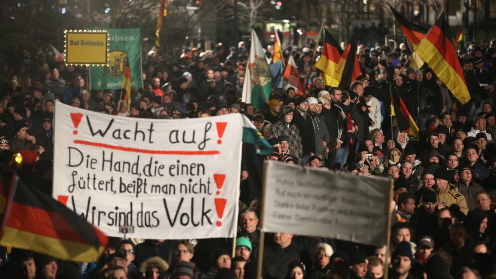 A német kormányzat számára is egyre nagyobb kihívást jelentenek a Pegida tüntetései FOTÓ: EUROPRESS/GETTY IMAGES/SEAN GALLUP