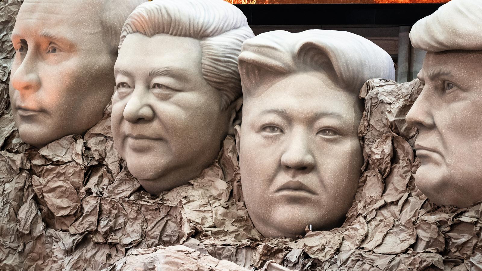 Díszes társaság. Thaiföldi paródia: Putyin, Hszi Csin-ping, Kim Dzsongun és Trump