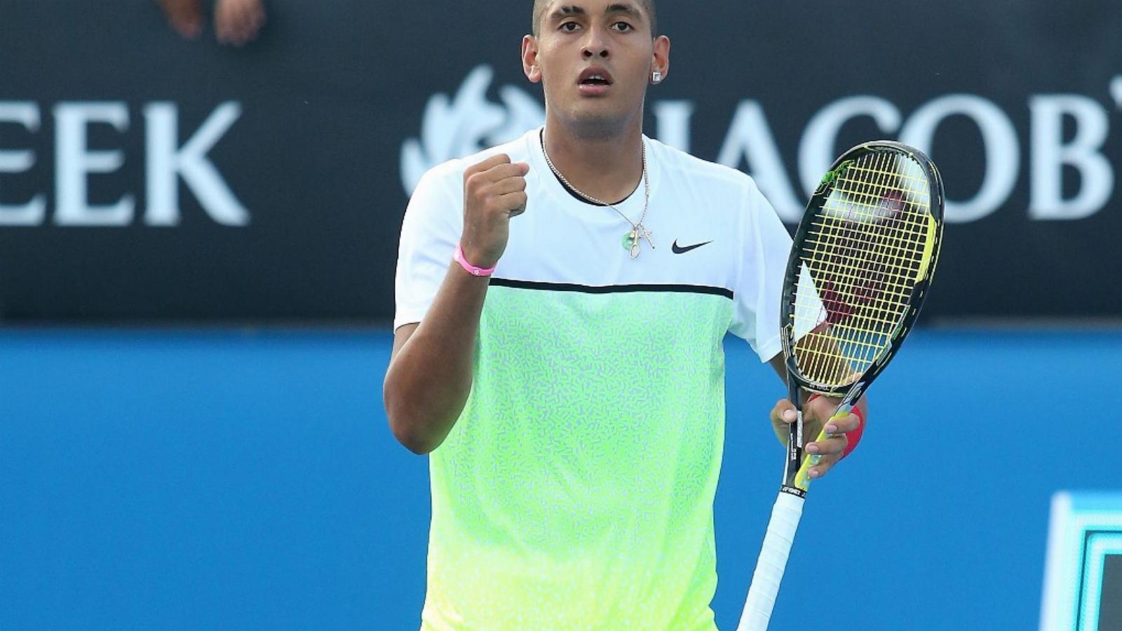 A 19 éves Nick Kyrgios papagájsárga ruhájával is kitűnt FOTÓ: EUROPRESS/GETTY IMAGES/PATRICK SCALA