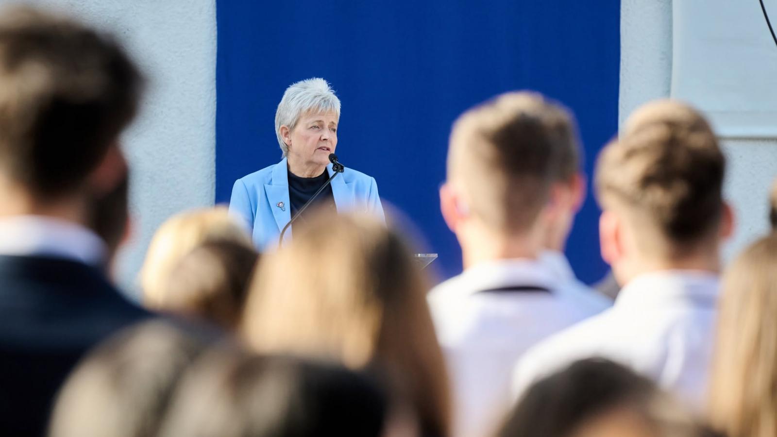 Lannert Judit oktatási és gyermekügyi miniszter a 2026/27-es tanévet Nagykanizsán a Dr. Mező Ferenc Gimnáziumban nyitotta meg 