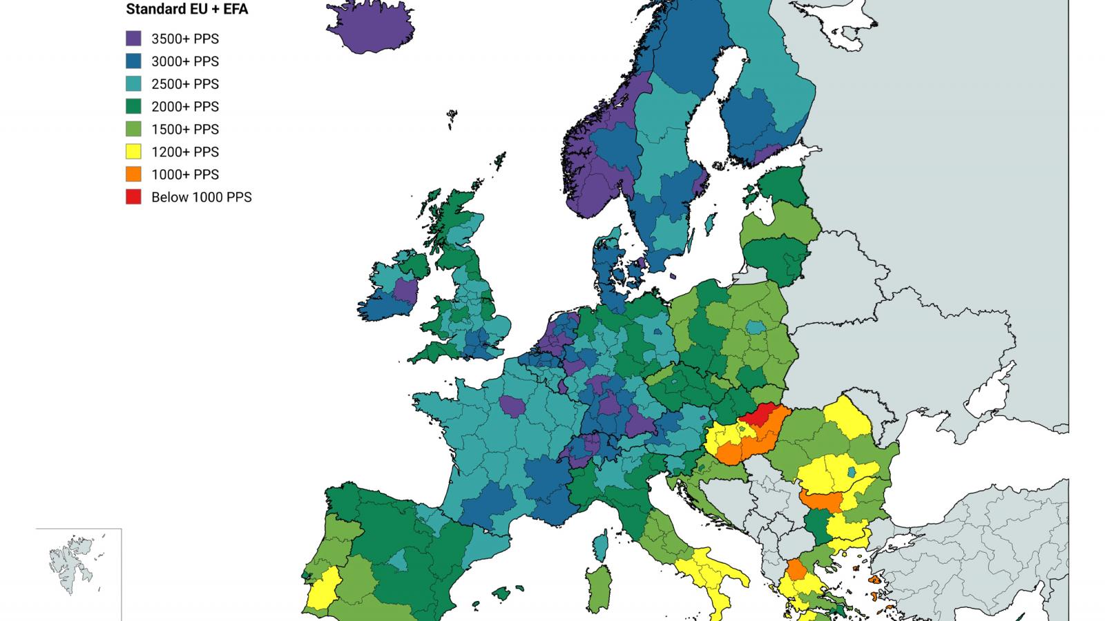vásárlóerő-paritáson mérve, Magyarország Európa mélypontja