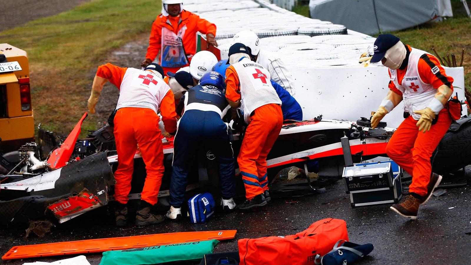 Jules Bianchi balesete február 22-én. Fotó: Europress/Getty Images