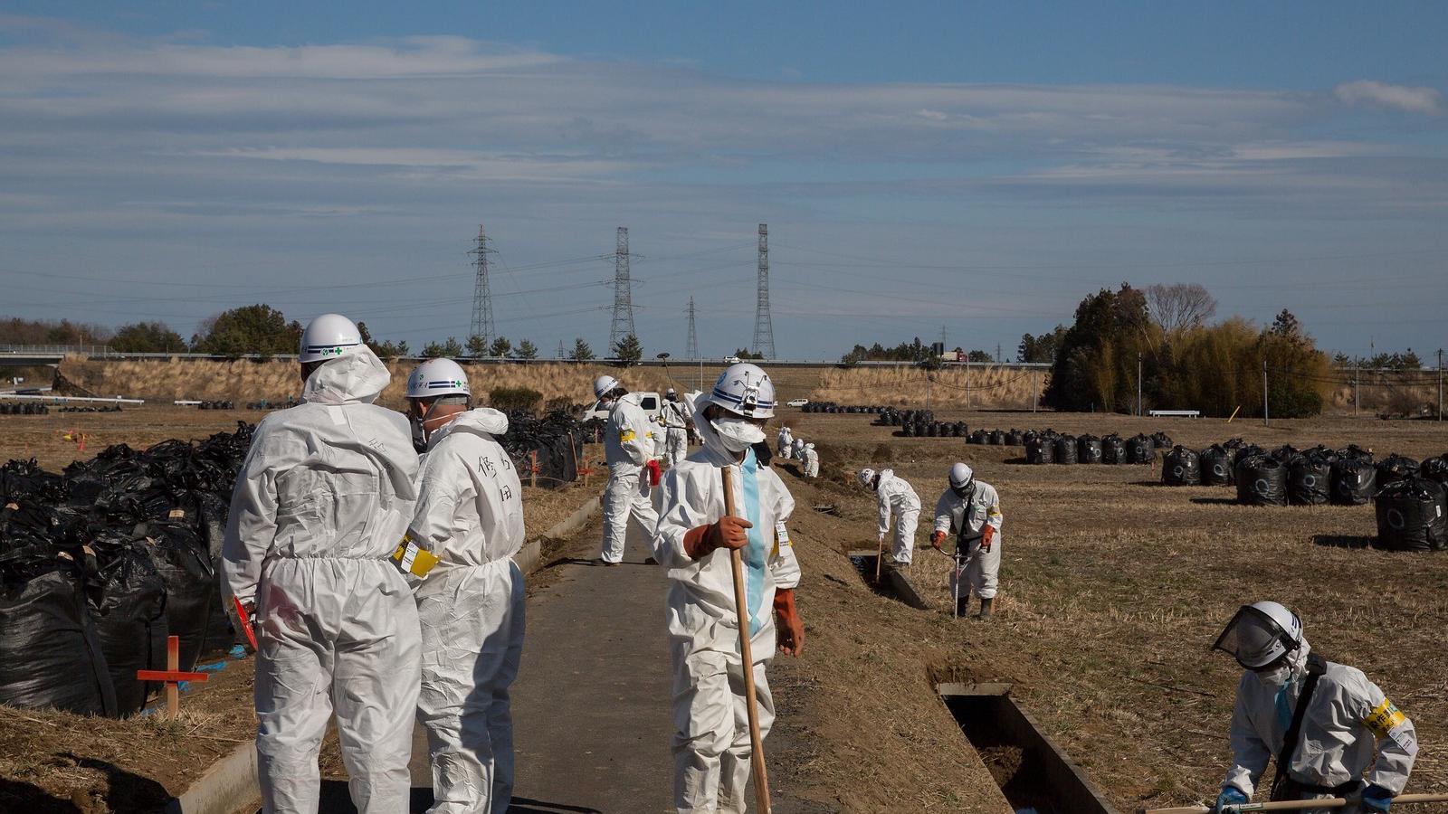 Japán,Tomioka 2015 március: szennyeződésmentesítés a Fukushima prefektúra területén Fotó: Ken Ishii / Getty Images