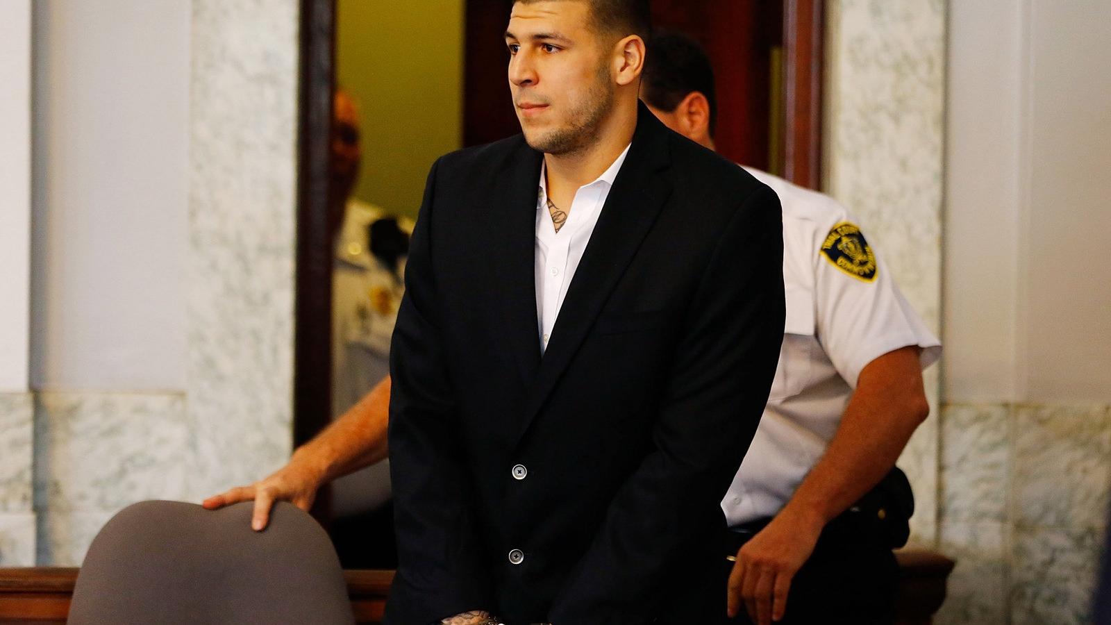 A képen Aaron Hernandez. FOTÓ: Jared Wickerham/Getty Images