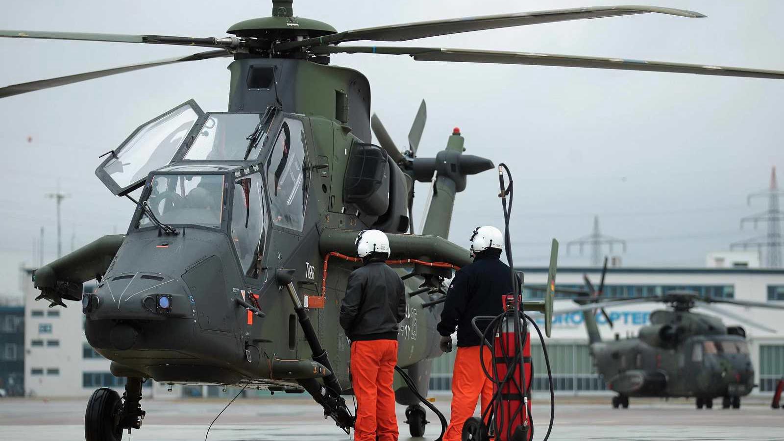 Egy Tigert próbálnak ki az Eurocopter németországi gyárában, Donauworthban FOTÓ: EUROPRESS/GETTY IMAGES/JOHANNES SIMON