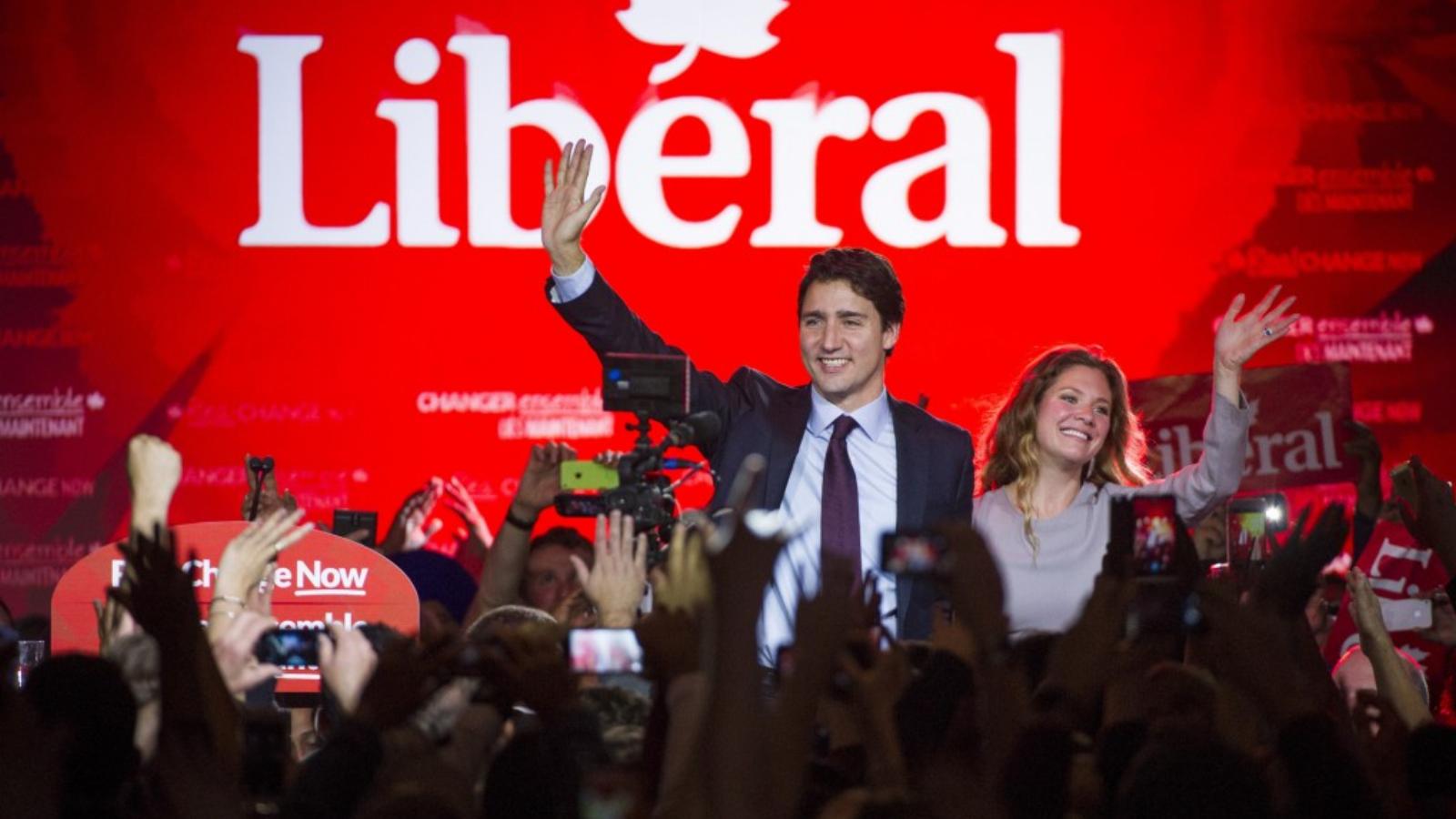 Egységre szólított fel a győzelmet ünnepelve Justin Trudeau FOTÓ: EUROPRESS/GETTY IMAGES/BLOOMBERG